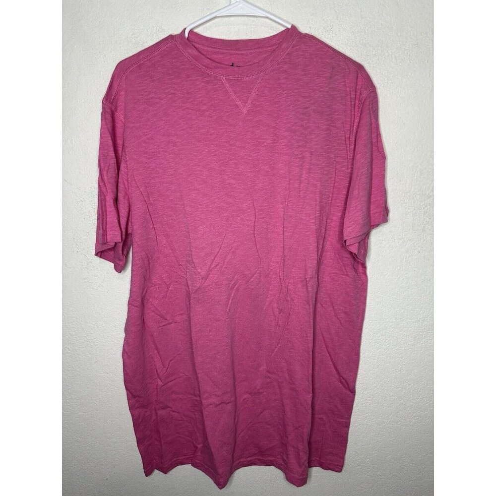 R & R Casual Men’s Short Sleeve Pink  Cotton T Shirt Size Medium